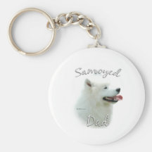 Samoyed Dad 2 Keychains