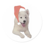 Samoyed Santa Hat stickers