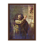 Samson Threatened His Father - By Rembrandt postcards