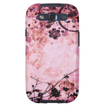 Samsung Galaxy S3 case with floral grunge design