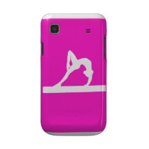 Samsung Galaxy S Gymnast Silhouette White on Pink Samsung Galaxy Cover