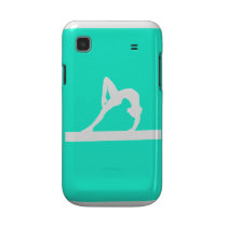 Samsung Galaxy S Gymnast Silhouette White on Turqu Tough Iphone 4 Case