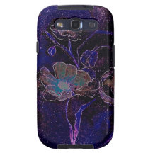 Samsung Galaxy S Purple Poppies Galaxy SIII Cases