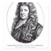 Samuel Pepys Square Stickers