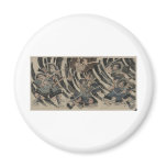 Samurai and Demon circa 1818 Fridge Magnet