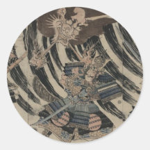 Samurai and Demon circa 1818 Stickers