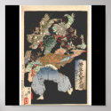 Samurai attacked by Tengu, Circa 1883 posters