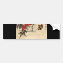Samurai combat in the snow circa 1890 bumper sticker