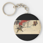Samurai combat in the snow circa 1890 key chains