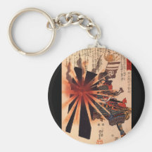 Samurai defending against exploding shell keychain