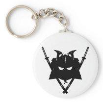 Samurai Helmet & Swords Keychain