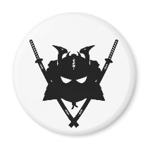 Samurai Helmet & Swords Magnet