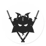 Samurai Helmet & Swords Sticker