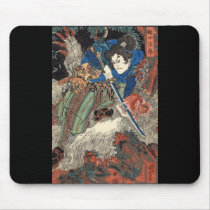 Samurai Japanese Painting c. 1800's Mouse Pad