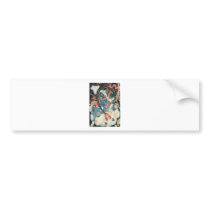 Samurai Killing a Demon, Ancient Japanese Painting Bumper Sticker
