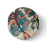 Samurai Killing a Demon, Ancient Japanese Painting Pin
