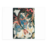 Samurai Killing a Demon, Ancient Japanese Painting Postcards
