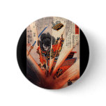 Samurai Painting, circa 1800's Button