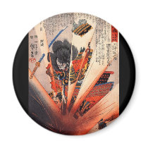 Samurai Painting, circa 1800's Fridge Magnets