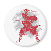 Samurai Pose Refrigerator Magnets