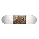 Samurai surfing on the backs of crabs c. 1800's skateboard