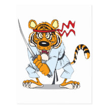 Samurai-Tiger Postcard