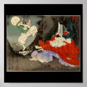 Samurai training with Tengu, Circa 1800's posters