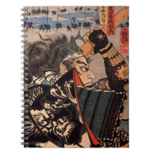 Samurai with Beautiful Dragon Armour Spiral Note Books