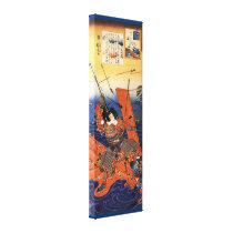 Samurai with Shield and Arrows Gallery Wrap Canvas