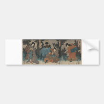 Samurai with Sword Drawn circa 1847 Japan Bumper Stickers