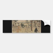 Samurai with Women and Mt. Fuji Background c.1801 Bumper Stickers