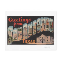 San Antonio, Texas - Large Letter Scenes Postcards