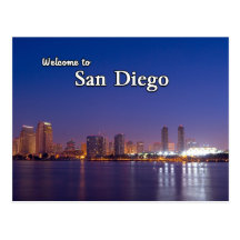 San Diego At Night Post Cards