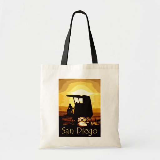 San Diego Beach Sunset Tote Bags