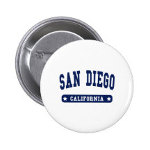 San Diego California College Style tee shirts Button