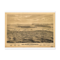 San Diego California in the 1876 Postcard
