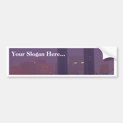 San Diego Skyline City Cities Fog Morning Bumper Stickers