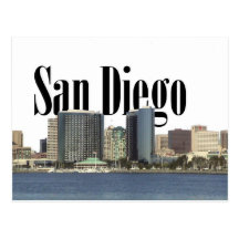 San Diego Skyline with San Diego in the Sky Postcard