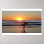 San Diego Sunset with Surfer posters