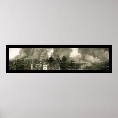 San Francisco CA Burning Photo 1906b Poster