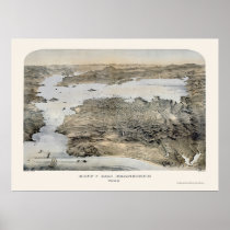 San Francisco, CA Panoramic Map - 1868 Posters