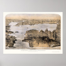 San Francisco, CA Panoramic Map - 1876 Posters
