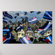 San Francisco Flying Leather Flags Poster