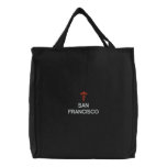 SAN FRANCISCO, SF BLACK TOTE embroidered bags