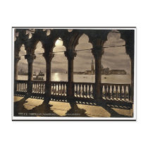 San Georgio from Doges' Palace by moonlight, Venic Postcards