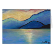 San Juan Island Twilight in Pasels Greeting Card