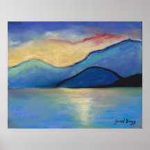 San Juan Island Twilight in Pastels Print