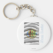 San Luis waving flag with name Key Chains