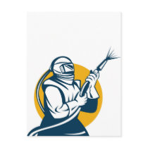 sand blaster sandblasting sandblaster worker retro postcard