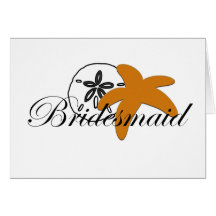 Sand Dollar Starfish Bridesmaid Greeting Card